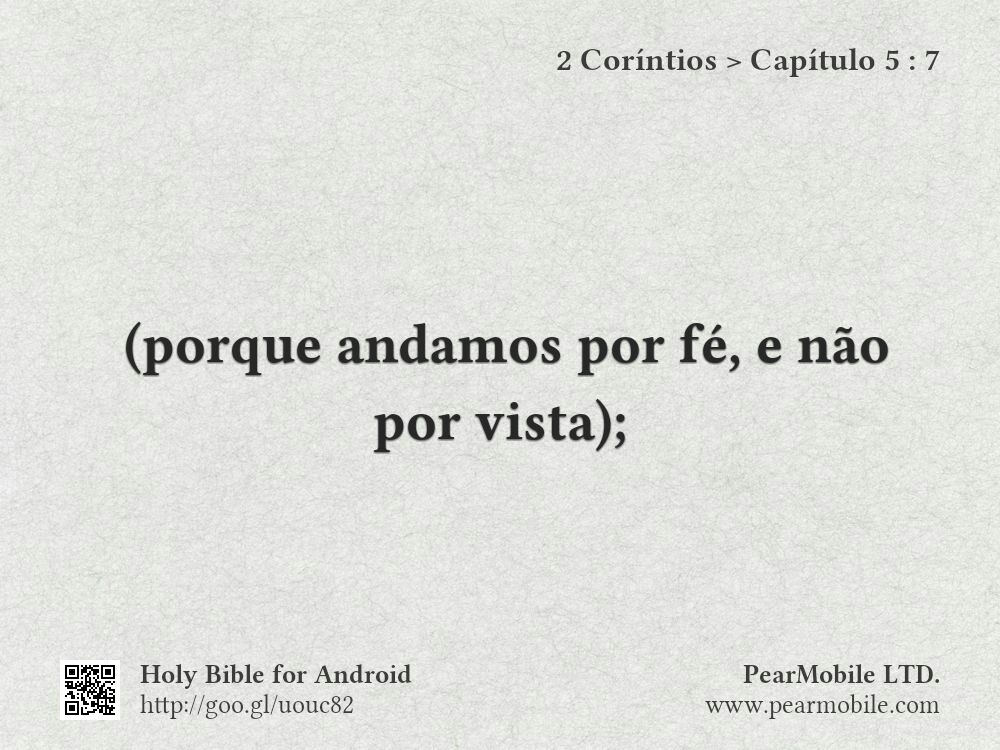 2 Coríntios, Capítulo 5:7